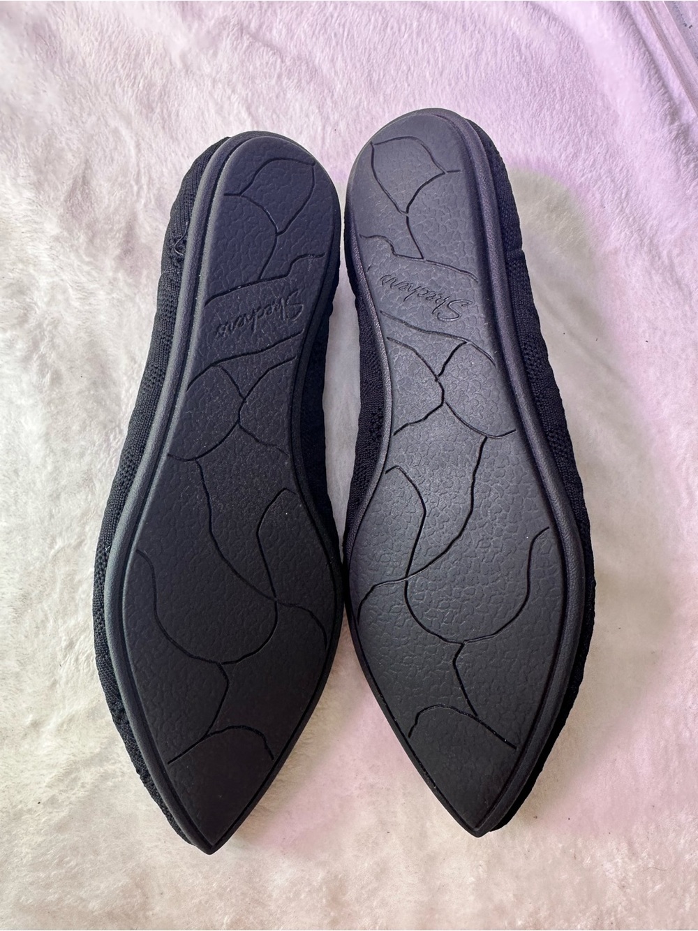 Skechers Black Knit Memory Foam Pointed Ballet Flat with Bow - Picture 7 of 9